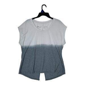 Kuhl Women's White and Gray Ombre Short Sleeve Tee